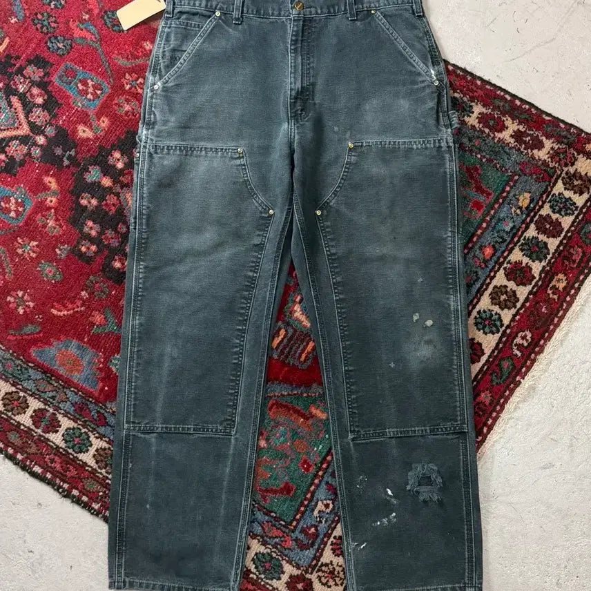 [BUNJANG] Carhartt B01 Black Double Knee Work Pants 36x32 / [36] OG 칼하트 블랙 더블니 칼하트 B01 워크팬츠 썩블니