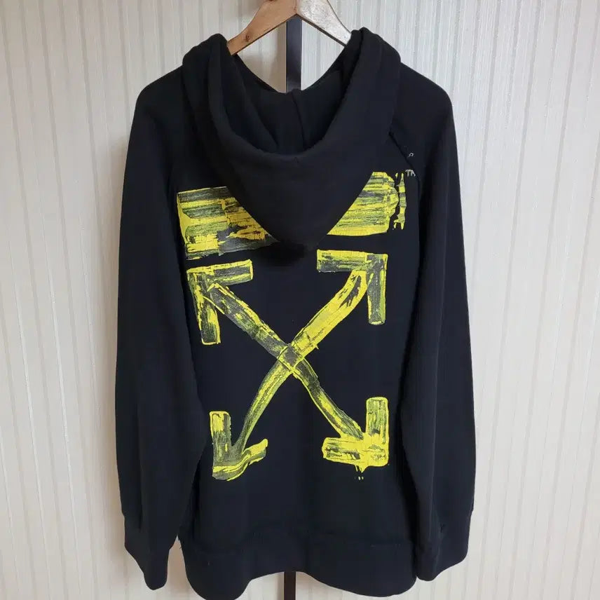 [BUNJANG] Off-White Acrylic Arrow Oversized Hoodie T-Shirt / [M] 오프화이트 아크릴 애로우 오버핏 후드 티셔츠