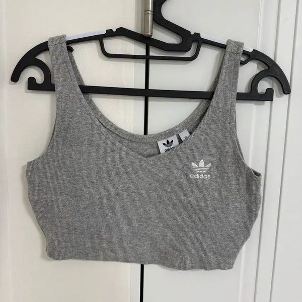 [BUNJANG] Adidas Crop Sleeveless Top - Grey (XS) / 아디다스 크롭 슬리브리스 나시