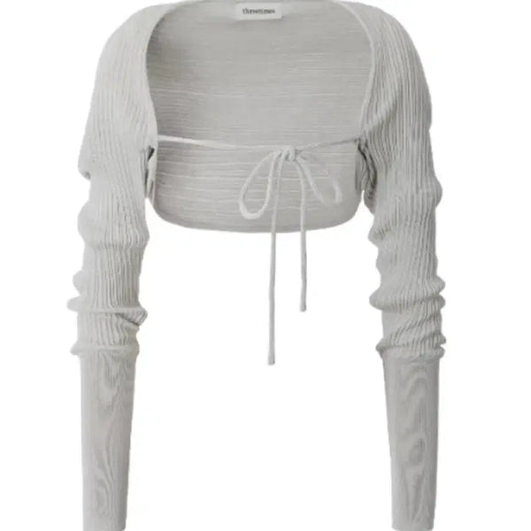 [BUNJANG] 3Times Rib Bolero Cardigan Grey / (새상품) 쓰리타임즈 릿볼레로 가디건 그레이