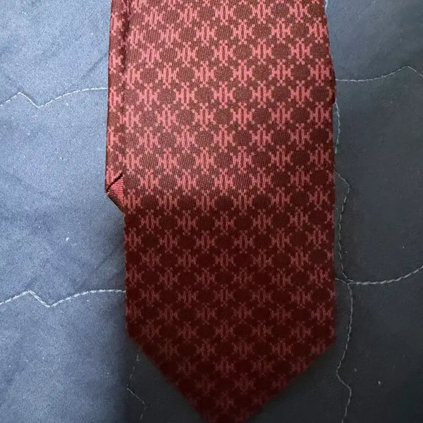 [BUNJANG] Hermes Burgundy Patterned Necktie / 에르메스 버건디 패턴 넥타이