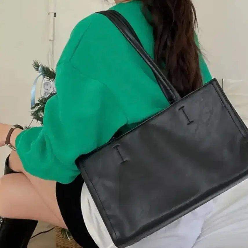 [BUNJANG] Bobosang Square Shoulder Bag Black / 보부상 스퀘어 숄더백 블랙 가방
