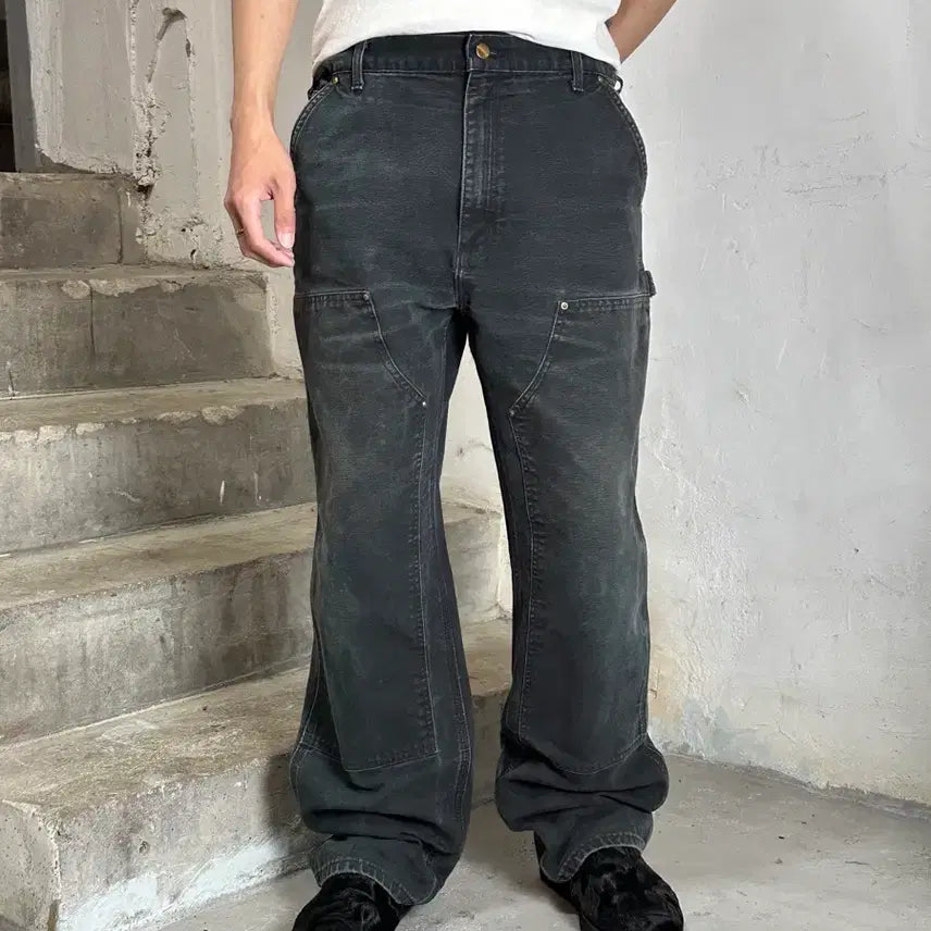 [BUNJANG] Carhartt B01 Double Knee Work Pants Black / [38] OG USA Made 칼하트 블랙 더블니 칼하트 B01 워크팬츠