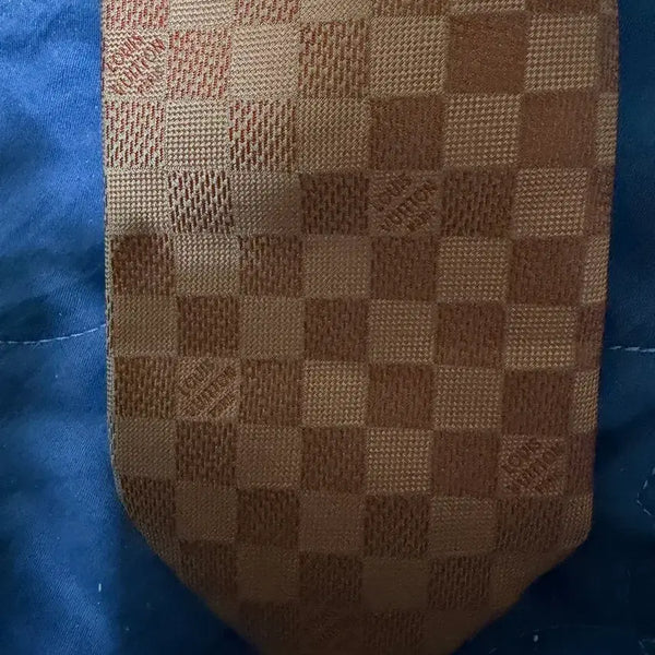 [BUNJANG] Louis Vuitton Damier Check Tie Brown / 루이비통 다미에 체크 넥타이 브라운