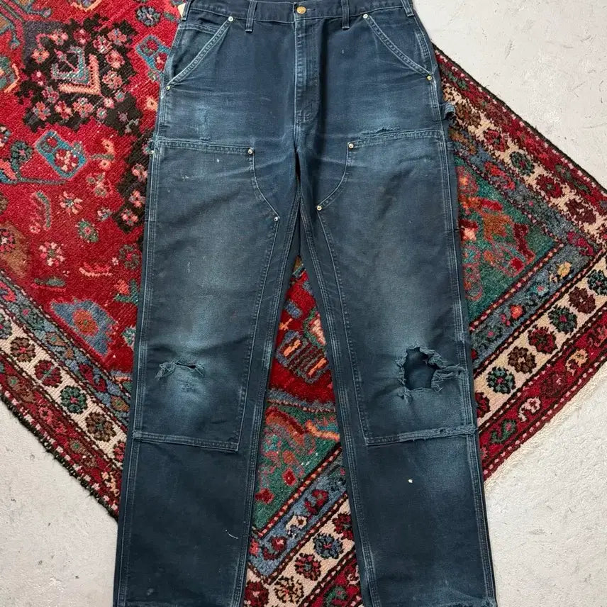 [BUNJANG] Carhartt B01 Double Knee Work Pants - Black, 34x34 / [34] OG USA Made 칼하트 블랙 더블니 칼하트 B01 워크팬츠