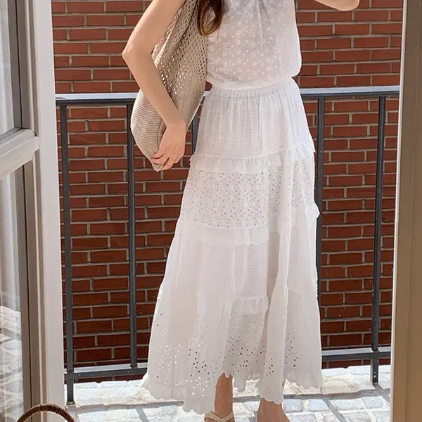 [BUNJANG] Punching Lace Long Skirt / 새상품 재고정리 펀칭스커트