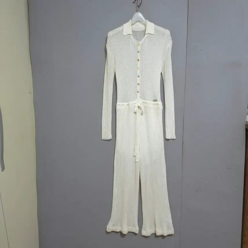 [BUNJANG] Lynn Edition Knit Jumper Suit Pants (Ivory, Size F) / 린에디션 니트 점퍼 수트 바지 F  n6602