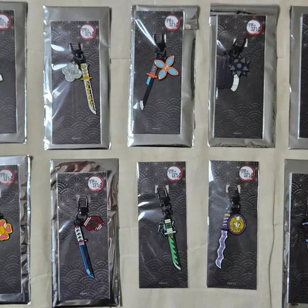 [BUNJANG] Megabox Demon Slayer: Kimetsu no Yaiba Nichirin Blade Keychain - Full Set of 10 / 메가박스 귀멸의칼날 일륜도 키링 10종 전종