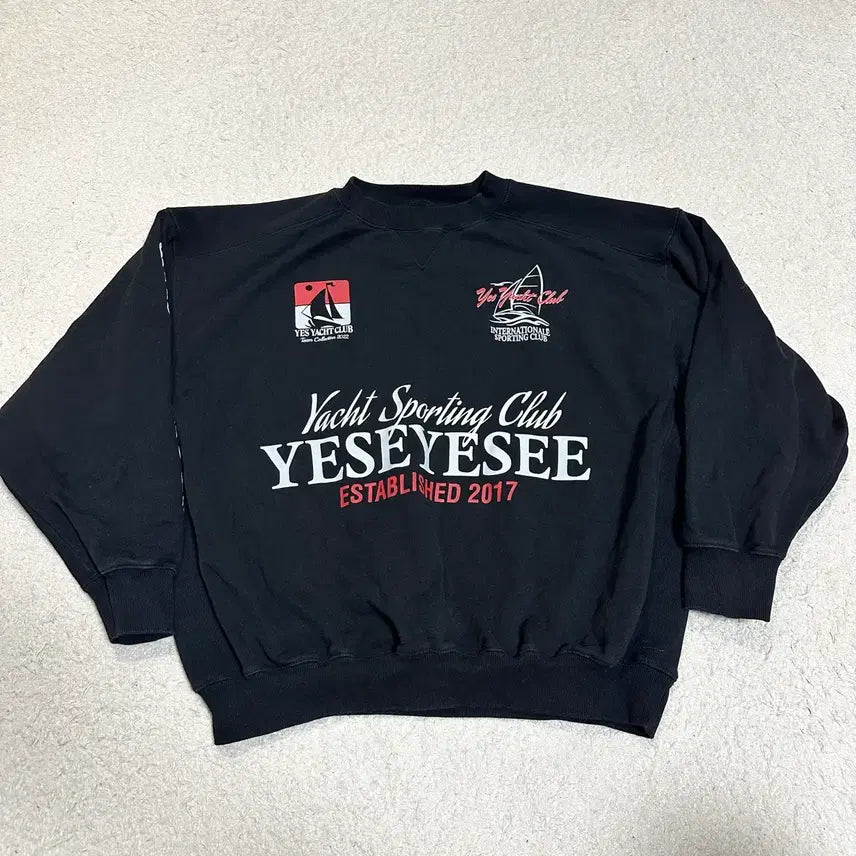 [BUNJANG] YESEYES Cotton Sweatshirt Black L / 예스아이씨 맨투맨 블랙 L