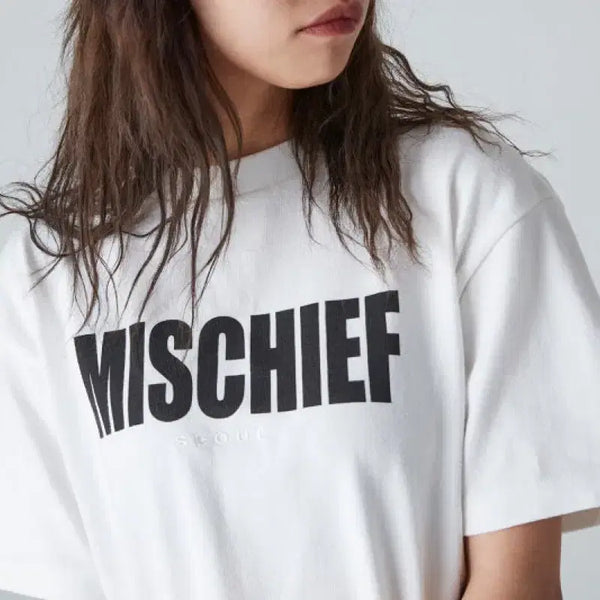 [BUNJANG] Mischief Logo Short Sleeve T-Shirt / 미스치프 로고 반팔티셔츠