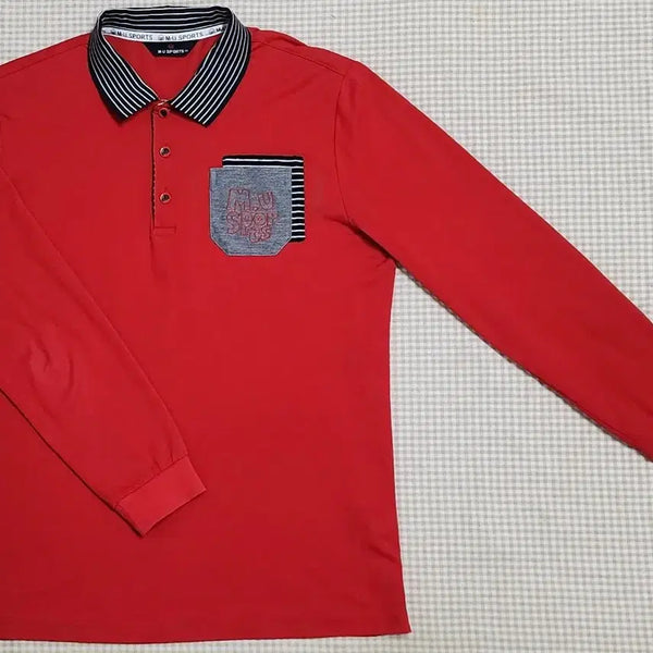 [BUNJANG] MU Sports Men's Golf T-Shirt Red Size XL (105) / 엠유스포츠 남성골프티셔츠 사이즈 105