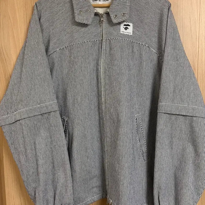 [BUNJANG] BAPE x COMME des GARÇONS Striped Detachable Sleeve Rain Jacket / 베이프 x 꼼데가르송 스트라이프 레인자켓