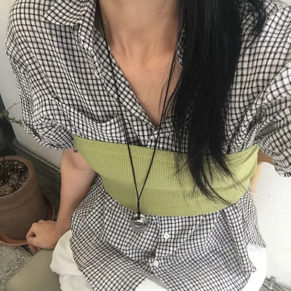 [BUNJANG] Dockle Won It Check Short Sleeve Shirt (Black) / 도클 워닛 체크 반팔 셔츠 (블랙)