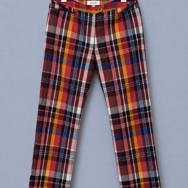 [BUNJANG] SCAPA Plaid Linen Cotton Blend Straight Fit Pants Women's Size 40 / Women - SCAPA 체크 팬츠