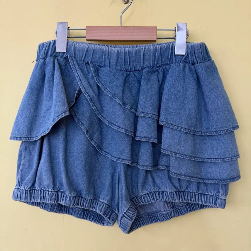 [BUNJANG] Ozscecon Denim Frill KkangKkang Shorts Size 55 / 오즈세컨 데님 프릴 캉캉 반바지 55