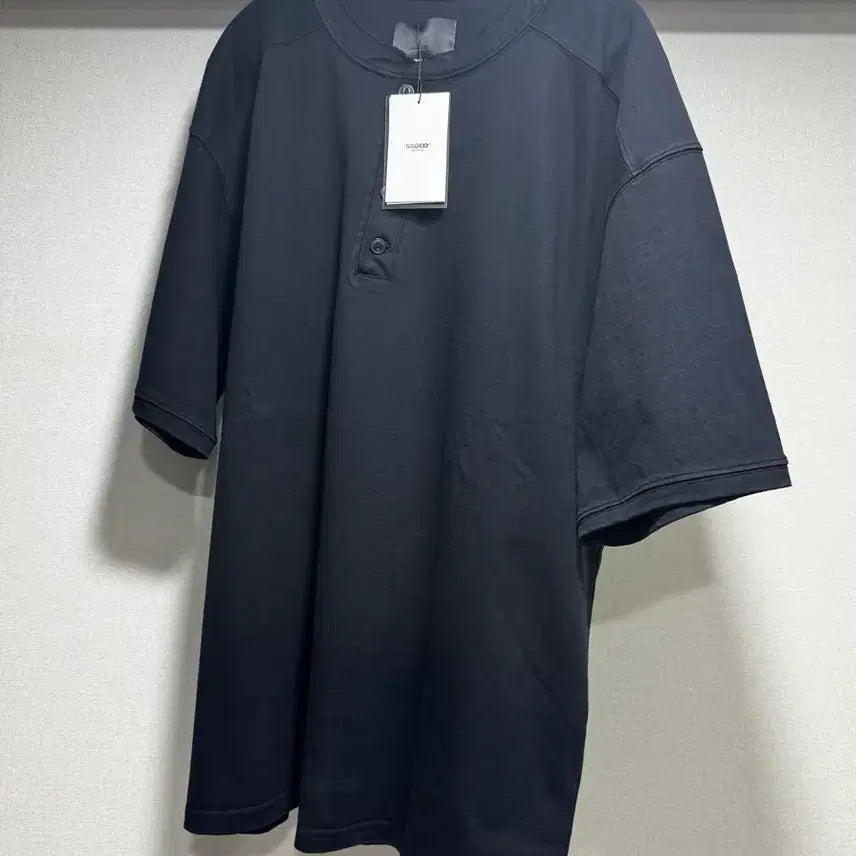 [BUNJANG] Sido Henry Neck T-Shirt (Vintage Navy, Size 4) / 새상품) 시도 헨리넥 티셔츠 (빈티지 네이비, 4)