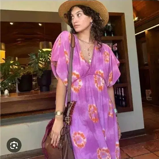 [BUNJANG] ZARA Tie-Dye Cotton Kaftan Maxi Dress / ZARA 타이다이 코튼 카프탄 맥시 원피스