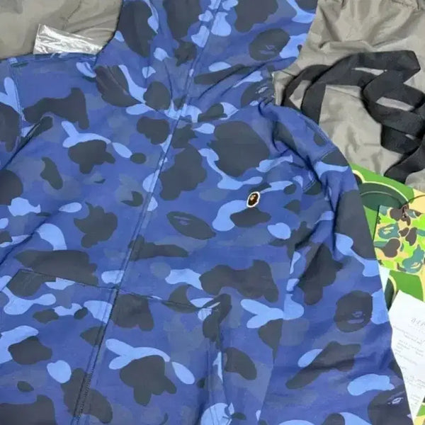 [BUNJANG] BAPE Camo Full Zip Hoodie Blue / 베이프 카모 집업 후드 블루