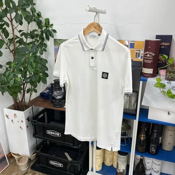 [BUNJANG] Stone Island Pique Short Sleeve Polo Shirt L / 스톤아일랜드 피케 반팔 칼라 티셔츠 L