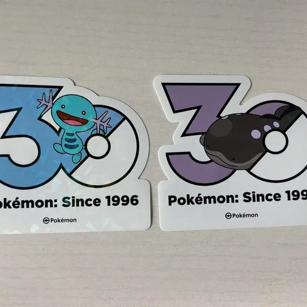 [BUNJANG] Pokemon 30th Anniversary Wooper & Tyrogue Stickers / 포켓몬 30주년 기념 스티커 우파 토오