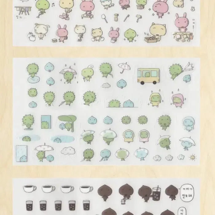 [BUNJANG] Kiss Cut Sticker Set 5 Types / 우이 신상 키스컷 5종 세트띵