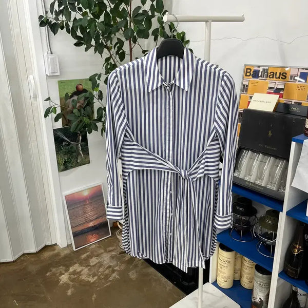 [BUNJANG] Alexander Wang Striped Shirt Dress Size 2 / 알렉산더왕 스트라이프 셔츠 원피스 2