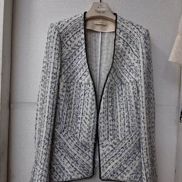 [BUNJANG] SYSTEM Tweed Jacket Ivory / 시스템 트위드 자켓 아이보리  44 55