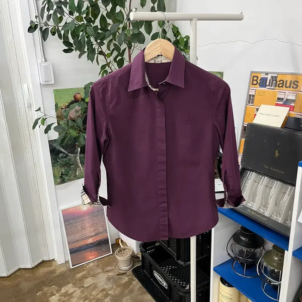 [BUNJANG] Burberry Women's Solid Shirt M / 버버리 우먼 솔리드 셔츠 M