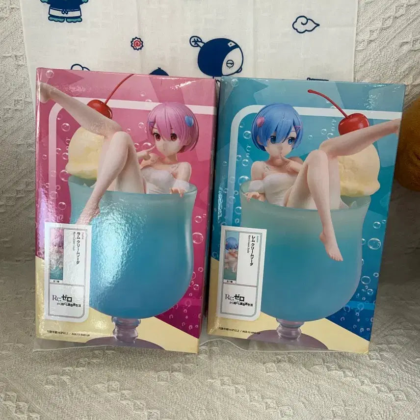 [BUNJANG] Re:Zero Cream Soda Ram & Rem Figure Set / 리제로 크림소다 렘 람 피규어 세트