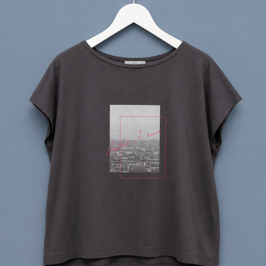 [BUNJANG] Index Women's Wool Blend Printed Sleeveless Top - Charcoal Gray / Women - INDEX 울 혼방 프린팅 나시티