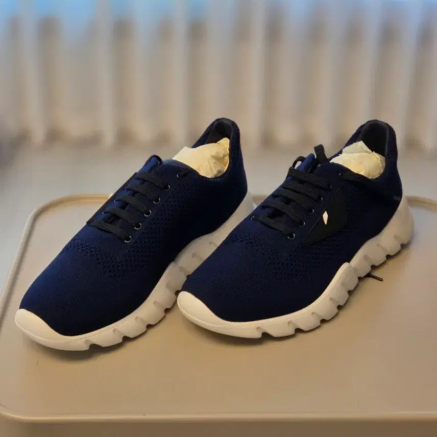 [BUNJANG] Fendi Monster Blue Knit Low-Top Sneakers / 펜디 몬스터 블루 니트 로우탑 스니커즈 FENDI monster