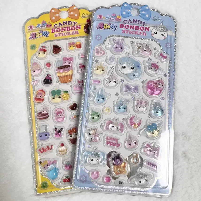 [BUNJANG] Hoppe-chan Candy Bonbon Drop Sticker Bundle Set (Heisei Era, 3D Lenticular) / 일괄) 정품 홋페짱 캔디 봉봉드롭 스티커 고전 헤이세이 3D 입체