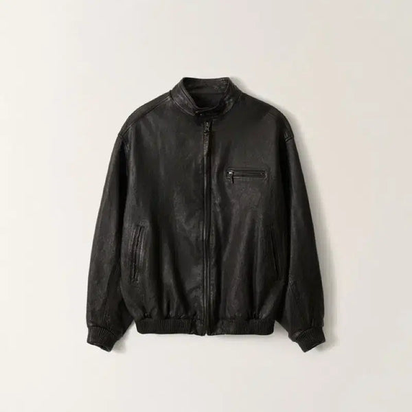 [BUNJANG] Nothing Written Leather Single Rider Jacket Black S / 낫띵리튼 레더 싱글 라이더 자켓 블랙 S