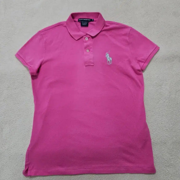 [BUNJANG] Polo Ralph Lauren Big Pony Pink Silver PK T-Shirt / 폴로 랄프로렌 빅포니 핑크 실버 pk 반팔 카라티 급처
