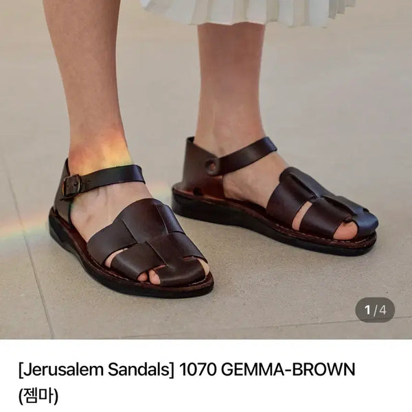 [BUNJANG] Jerusalem Sandals Gemma Brown Leather Sandals (Size 250 / EU 40) / 예루살렘 샌들 젬마 브라운 250 / 40사이즈