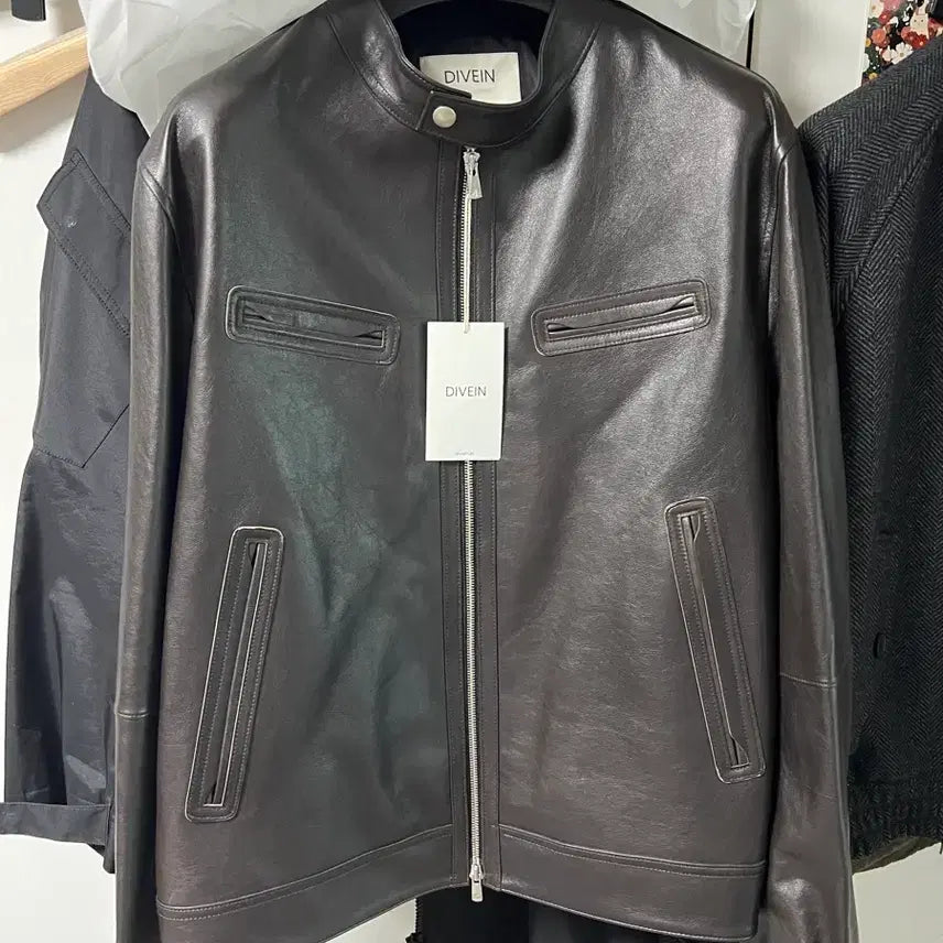 [BUNJANG] DIVEIN Loosed Vegetable Leather Jacket BR / 다이브인 LOOSED VEGETABLE LEATHER JACKET (BR