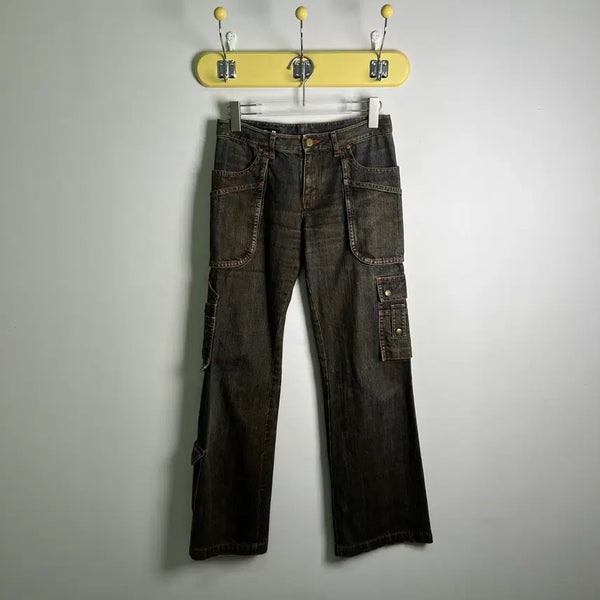 [BUNJANG] Jean Paul Gaultier Rusty Wash Multi-Pocket Cargo Denim Pants / 00's 장폴고티에 러스티 워싱 멀티 포켓 카고 데님 팬츠 40