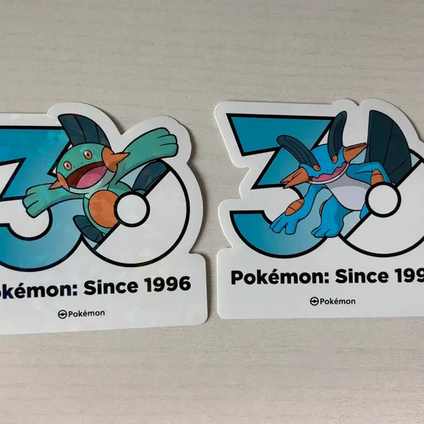[BUNJANG] Pokemon 30th Anniversary Stickers Set - Jukaï & Mizutsui / 포켓몬 30주년 스티커 대짱이 물짱이 2종