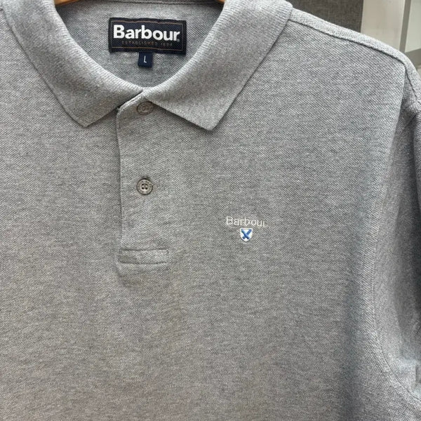 [BUNJANG] Barbour Melange Grey Short Sleeve Polo T-Shirt L / 바버 멜란지 그레이 반팔 카라티 L