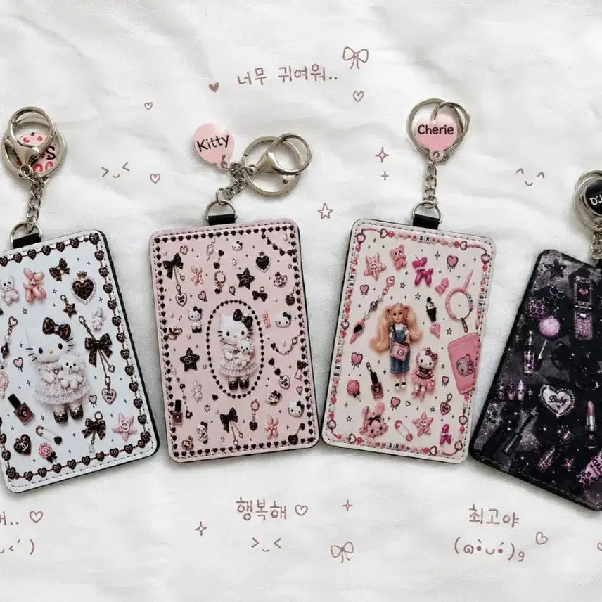 [BUNJANG] Hello Kitty Barbie Kitsch Card Holder with Keychain / 헬로키티 바비 키치 카드지갑 키링