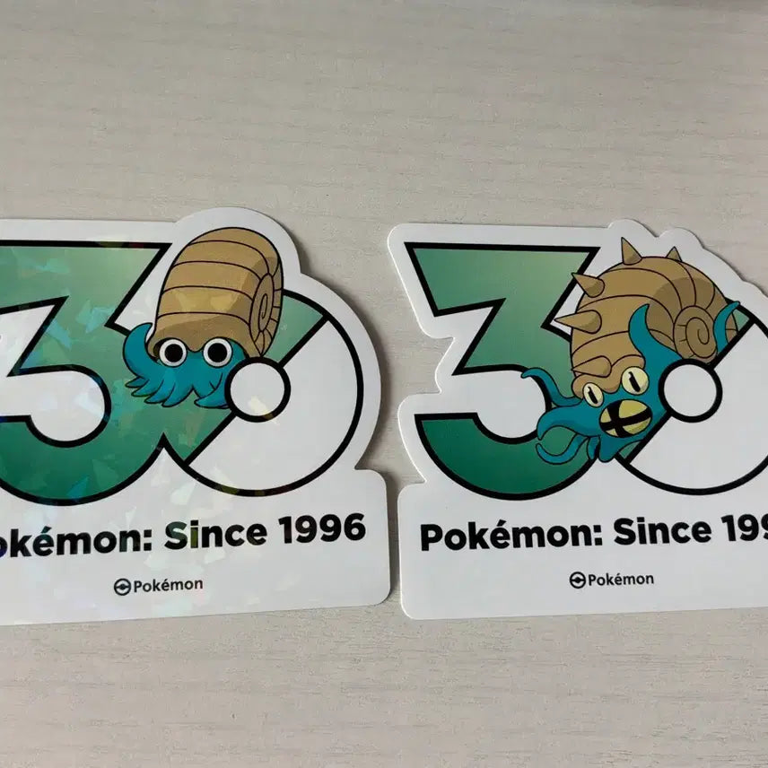 [BUNJANG] Pokemon 30th Anniversary Amonite Stickers (2 pcs) / 포켓몬 30주년 스티커 2개 암나이트