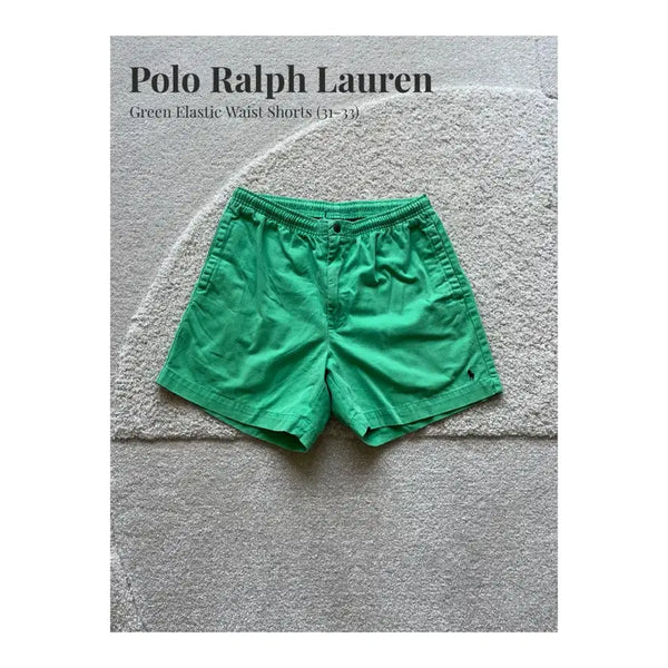 [BUNJANG] Polo Ralph Lauren Green Elastic Waist Shorts / Polo Ralph Lauren 그린 밴딩 쇼츠 (31-33)
