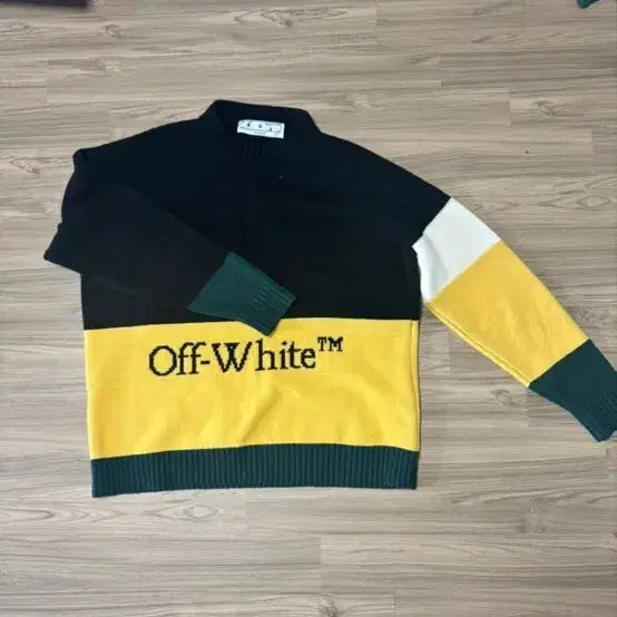 [BUNJANG] Off-White Colorblock Knit XL / 오프화이트 컬러블록 니트XL