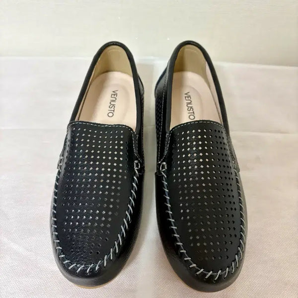 [BUNJANG] Genuine Leather Perforated Loafers/Slip-ons (Size 235) / (새상품) 소가죽 펀칭 로퍼/슬립온 235