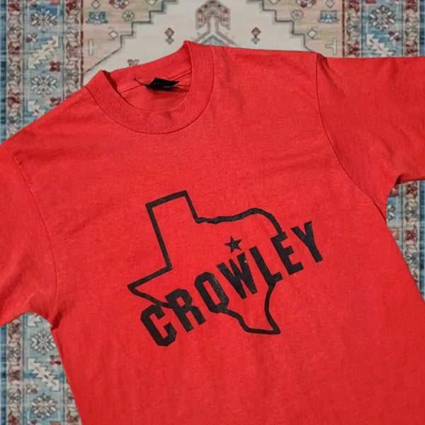 [BUNJANG] 1990s Texas Crawley Local Vintage T-Shirt - Size M / 90s Made in USA 텍사스 크롤리 로컬 빈티지 티셔츠 M