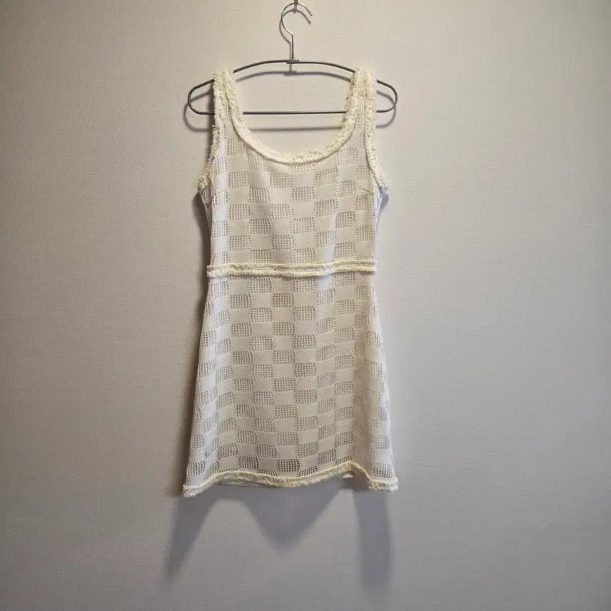 [BUNJANG] WIA Knit Sleeveless Dress White Size 55 / 위아 여름 니트 민소매 원피스 화이트 55