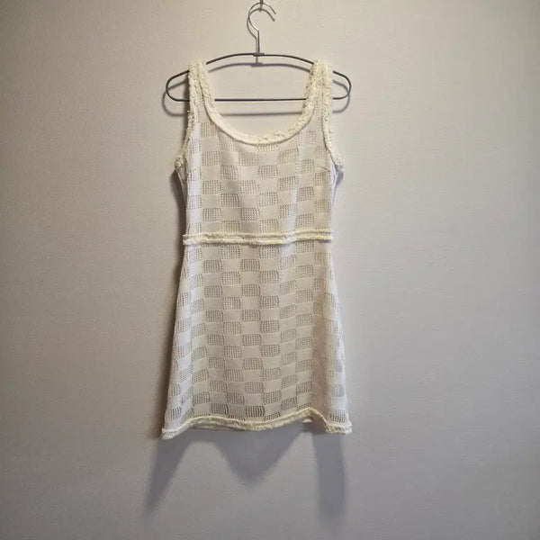[BUNJANG] WIA Knit Sleeveless Dress White Size 55 / 위아 여름 니트 민소매 원피스 화이트 55