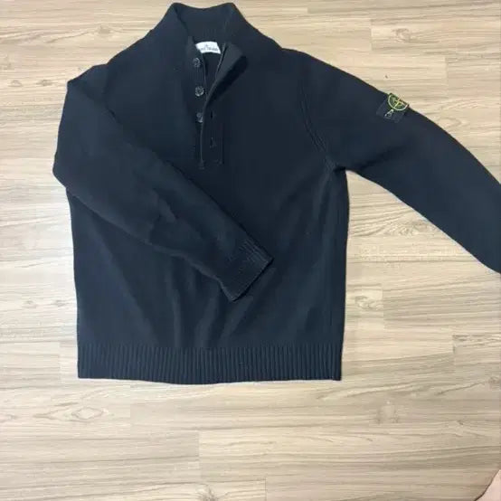 [BUNJANG] Stone Island Half-Zip Knit Black XL / 스톤아일랜드 반집업 니트 블랙 XL