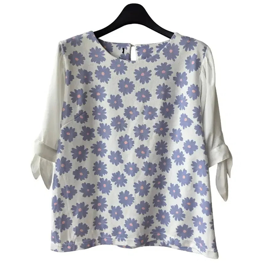[BUNJANG] Floral Color Block T-Shirt / F/꽃무늬 배색 티셔츠