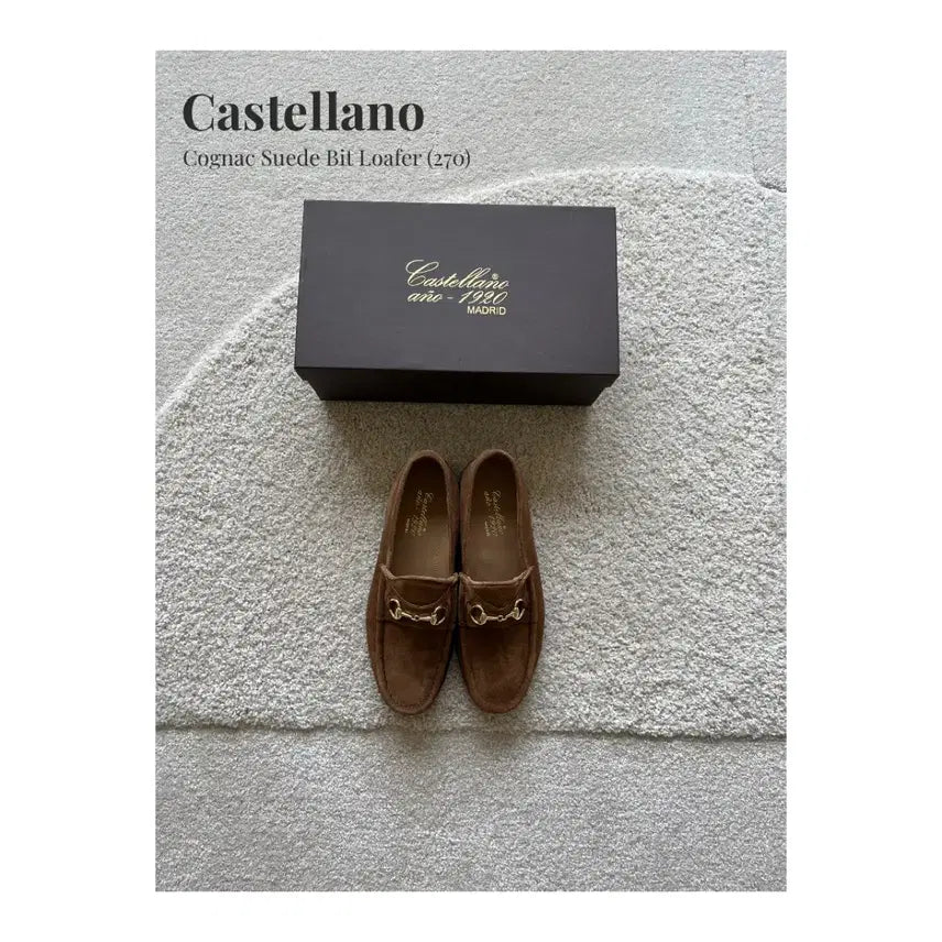 [BUNJANG] Castellano Cognac Suede Horsebit Loafers (270) / Castellano 꼬냑 스웨이드 비트 로퍼 (270)